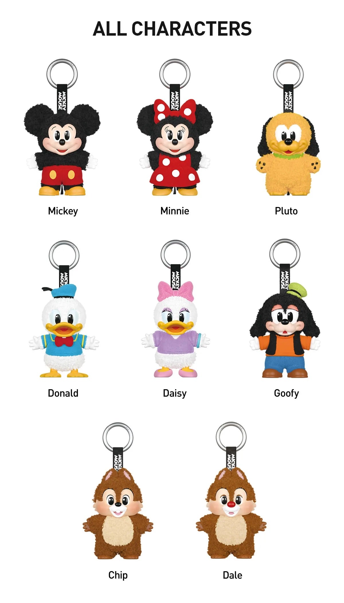 Pop Mart Disney Mickey Family Together Plush Keychain Blind Box all member