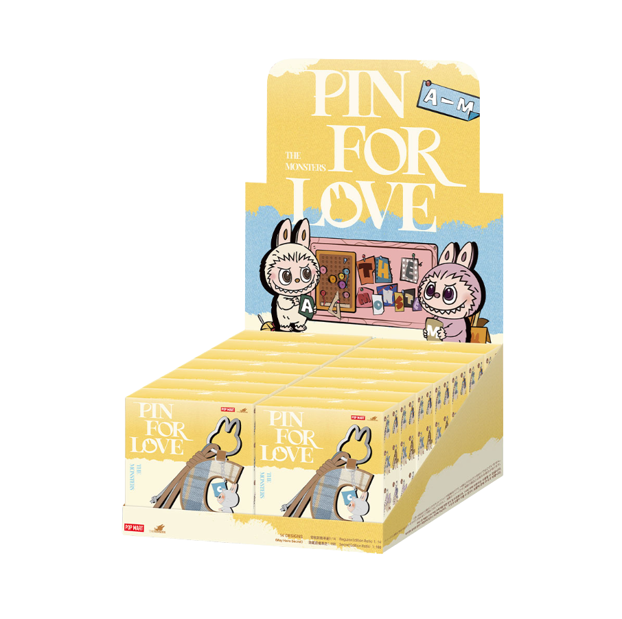 Pop Mart Labubu the Monsters Pin For Love Series Letter Pendent Sealed Cases 14 Blind Boxes(A-M)