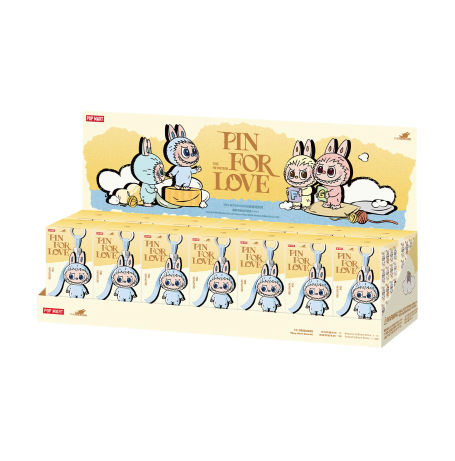Pop Mart Labubu The Monsters Pin For Love Plush Pendent Sealed Cases 14 boxes (A-M)