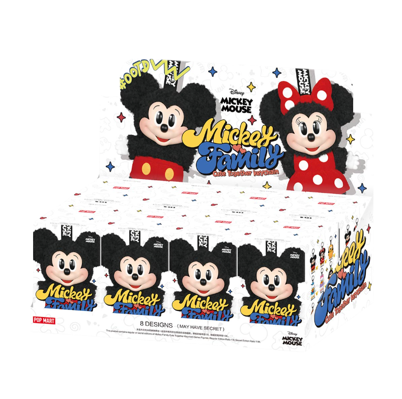 Pop Mart Disney Mickey Family Together Plush Keychain Blind Box sealed case (8 blind boxes)