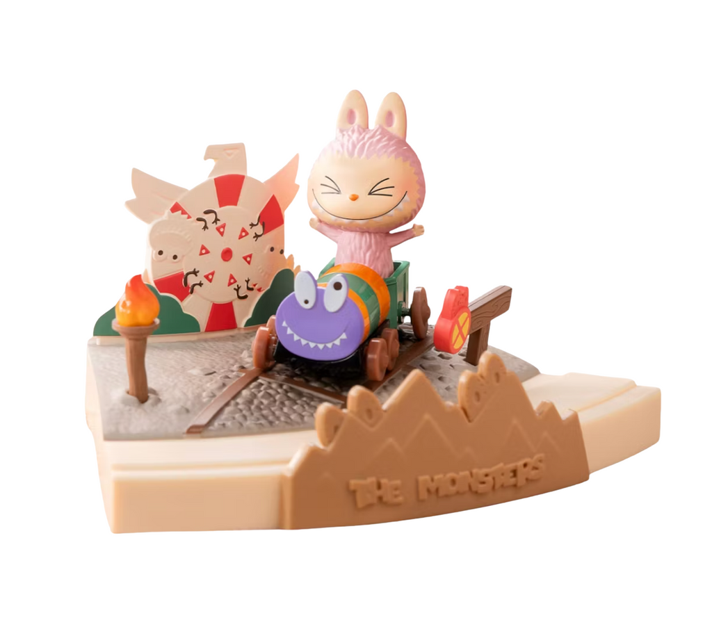 Pop Mart Labubu The Monsters Playing Games Series Scene Train Charges Forward Figure Set