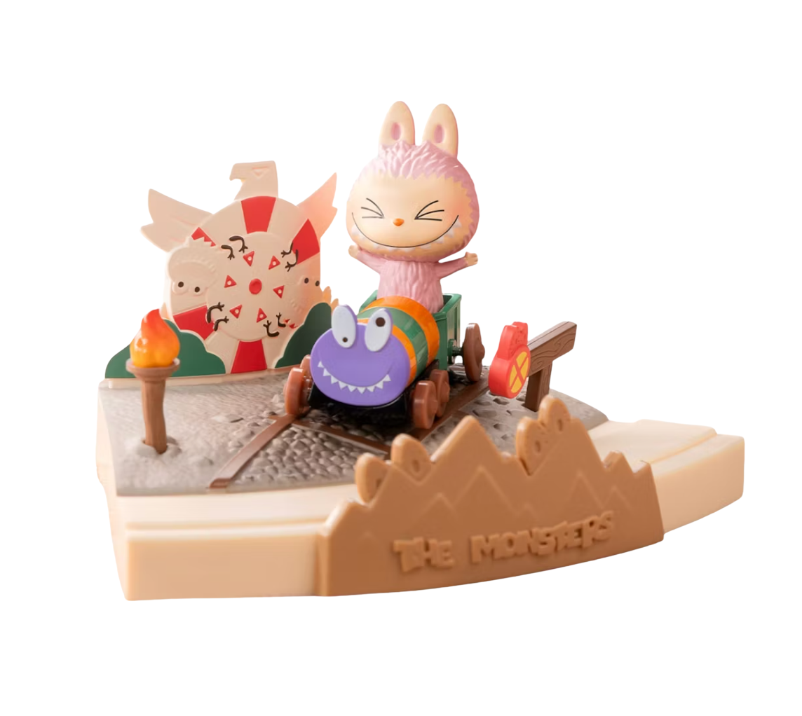 Pop Mart Labubu The Monsters Playing Games Series Scene Train Charges Forward Figure Set