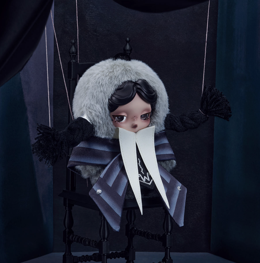 SKULLPANDA × Wednesday Plush Nevermore Academy Uniform Version – open box available, UK stock, fast delivery by Blind Box Island