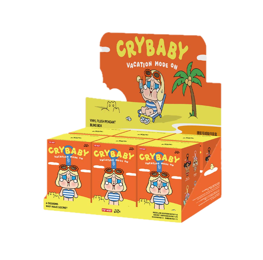 Pop Mart CRYBABY Vacation Mode On Series Vinyl Plush Pendant Blind Box sealed cases